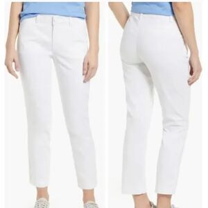 Women Caslon Straight Leg Chino Pants Lightweight Casual in White Size 8